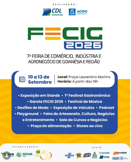 FECIG 2026 reúne comércio, indústria, agronegócio e entretenimento em Goianésia